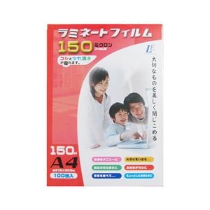 オーム電機 ラミネーターフィルム 100枚入り LAMFA4100T-イメージ1