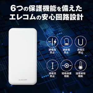 エレコム 20000mAh C+A 20W モバイルバッテリー ホワイト DE-C34-20000WH-イメージ8