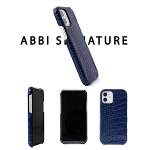 ABBI SIGNATURE iPhone 12/12 Pro用イタリアンレザー クロコバックカバーケース ブラック ABS20513I12P-イメージ5