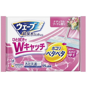 ユニ・チャーム ウェーブ 超保水 フロア用ウェットシート 微香タイプ 14枚 FC786PV-イメージ1