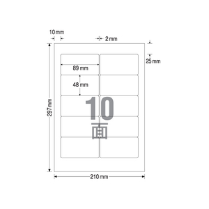 TAC ラベルシールキャノワードタイプ A4 10面 100枚 1冊（100枚） F840011-イメージ1