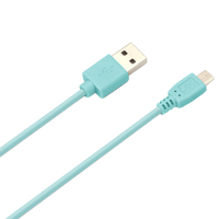 PGA micro USB コネクタ USB ケーブル 1．2m ブルー PG-MUC12M03