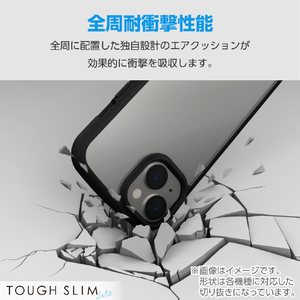 エレコム AQUOS wish4用TOUGH SLIM LITE フレームカラー ストラップホールシート付 ブラック PM-S241TSLFCBK-イメージ3