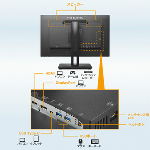 I・Oデータ 27型液晶ディスプレイ LCD-CU271AB-FX-イメージ3