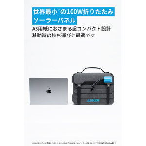 Anker Solix PS100 Compact Portable Solar Panel グレー A2435NA1-イメージ2