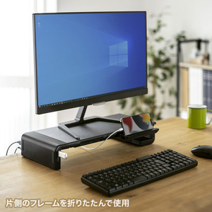 サンワサプライ USB Type-C接続ハブ付き机上ラック ブラック MR-LC210CHBK-イメージ4