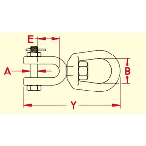 エスコ Eye & Jaw スイベル 38.1×151.6mm FCV8427-EA638FC-24-イメージ2