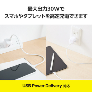 エレコム USB Power Delivery 30W AC充電器(C×1) しろちゃん(ホワイト×ブラック) MPA-ACCP7830WF-イメージ4