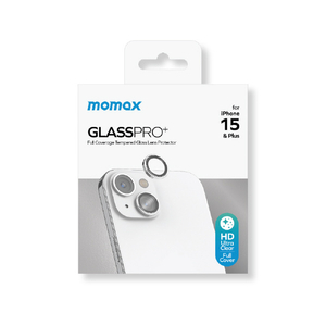 MOMAX iPhone 15/15 Plus用GlassPro+ カメラ専用強化ガラスフィルム シルバー MM25530I15-イメージ1