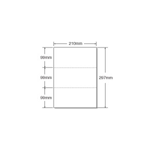キング商事 マルチプリンタ帳票 A4 白紙 3面 100枚 F806759-A4HF3-0-イメージ1