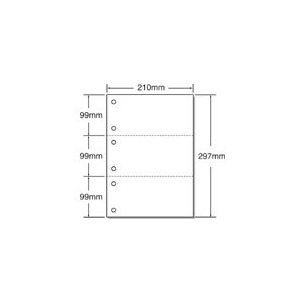 キング商事 マルチプリンタ帳票 A4 白紙 3面 6穴 100枚 F806766-A4HF3-6-イメージ1