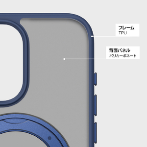 MOMAX iPhone 15 Pro用Magsafe対応360°スタンドケース Roller ネイビー MM25532I15PR-イメージ10