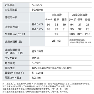 アイリスオーヤマ 加湿空気清浄機 ホワイト KCHA-A55-W-イメージ15