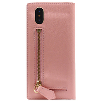 SLG Design iPhone XS/X用ケース Saffiano Zipper Case ベビーピンク SD10534I8