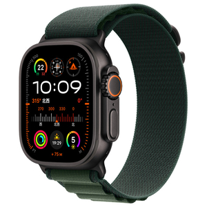 Apple Apple Watch Ultra 2(GPS + Cellularモデル)- 49mm ブラックチタニウムケースとダークグリーンアルパインループ - S MX4Q3J/A-イメージ1