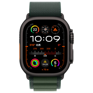 Apple Apple Watch Ultra 2(GPS + Cellularモデル)- 49mm ブラックチタニウムケースとダークグリーンアルパインループ - S MX4Q3J/A-イメージ2