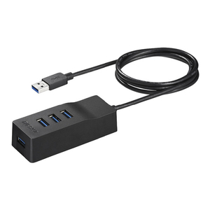 BUFFALO USB3．0セルフパワーハブ 4ポートタイプ テレビ背面取り付け金具付き ブラック BSH4A110U3VBK-イメージ1