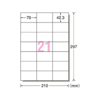 エーワン ラベルシール A4 21面 22枚 F846289-72421