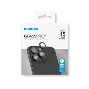 MOMAX iPhone 15 Pro/15 Pro Max用GlassPro+ カメラ専用強化ガラスフィルム ブラック MM25541I15PR-イメージ1