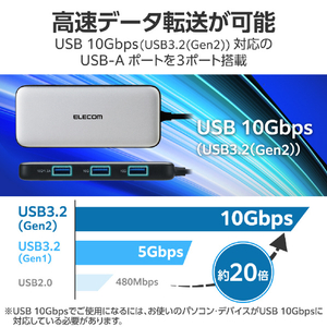 エレコム USB Type-Cデータポート/4K/60Hz対応ドッキングステーション シルバー DST-C26SV-イメージ5