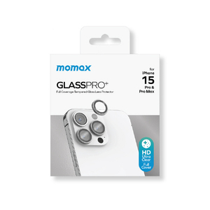 MOMAX iPhone 15 Pro/15 Pro Max用GlassPro+ カメラ専用強化ガラスフィルム グレー MM25542I15PR-イメージ1