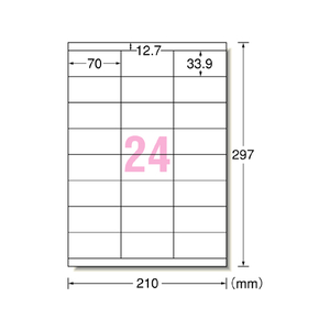 エーワン ラベルシール A4 24面 上下余白 22枚 F846290-72324-イメージ1