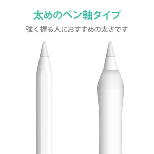 エレコム Apple Pencil(第2世代)用ペンタブ風グリップ 太軸 クリア TB-APE2GFWCCR-イメージ3