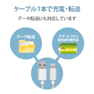 エレコム スタンダードLightningケーブル(タブレット向け) 1．5m ホワイト MPA-UALA15WH-イメージ7