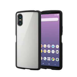 エレコム Xperia 10 VI用TOUGH SLIM LITE フレームカラー ストラップホールシート付 ブラック PM-X241TSLFCBK-イメージ8