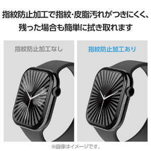 エレコム Apple Watch Series 10(46mm)用ガラスフィルム ゴリラ 高透明 貼付ツール付 ブラック AW-24AFLGOR-イメージ5