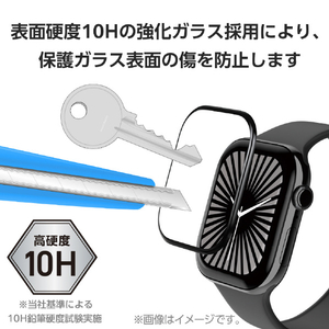 エレコム Apple Watch Series 10(42mm)用ガラスフィルム ゴリラ 高透明 貼付ツール付 ブラック AW-24BFLGOR-イメージ4