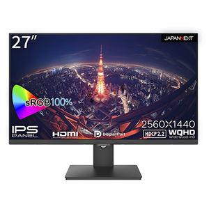 JAPANNEXT 27型液晶ディスプレイ ブラック JN-IPS272WQHDR-イメージ1