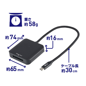 ナカバヤシ CFexpress Type B カードリーダー ブラック USR-CFE/B-イメージ2