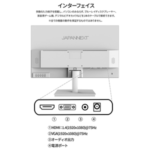 JAPANNEXT 21．5型液晶ディスプレイ ホワイト JN-IPS215FHDR-W-イメージ8