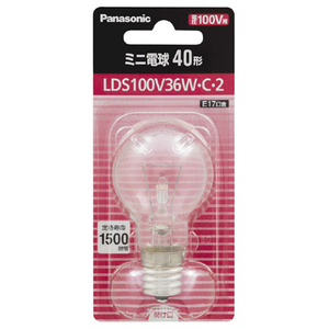 パナソニック ミニ電球 E17口金 全光束420lm 36W クリア相当 LDS100V36WC2-イメージ1