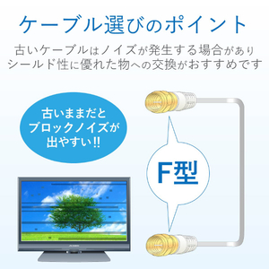 DXアンテナ テレビ接続用同軸ケーブル(1m) ライトグレー 2JW1FFS(B)-イメージ4