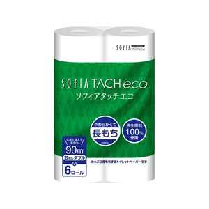 マスコー製紙 マスコー/ソフィアタッチエコ 芯なし トイレットペーパー ダブル 90m6R FC501SK-イメージ1