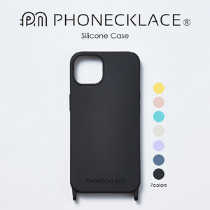 PHONECKLACE iPhone 15用ストラップホール付きシリコンケース パウダーピンク PN25571I15-イメージ2