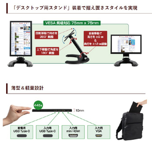 アイティプロテック 11．6型モバイル液晶マルチモニター ブラック LCD11HCR-IPS-イメージ12