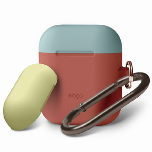 elago AirPods DUO HANG CASE カラビナ付き イタリアンローズ EL_APDCSSCDD_IR-イメージ1