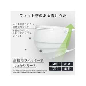 医食同源 立体型プリーツマスク ゆったりフィット ホワイト 7枚入 FC283NY-イメージ8