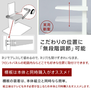 ナカムラ WALL TVスタンド V2･V3･V5対応棚板 レギュラーサイズ EQUALS・WALLシリーズ サテンブラック D05000002-イメージ4