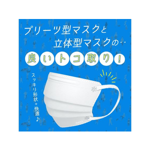 医食同源 立体型プリーツマスク ゆったりフィット ホワイト 40枚入 FC286NY-イメージ4