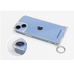 PHONECKLACE iPhone 15 Plus用チェーンショルダーストラップ付きクリアケース シルバー PN25590I15PL-イメージ9