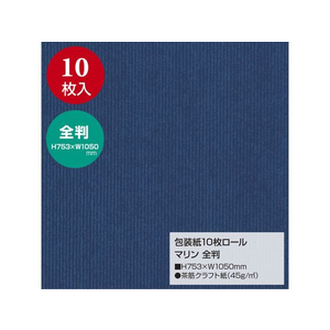 タカ印 包装紙10枚ロール マリン 全判 FC289PM-49-8221-イメージ2