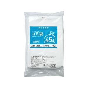 Forestway 詰替用ゴミ袋薄手タイプ 乳白 45L 100枚 FC796NT-FRW208567-イメージ1