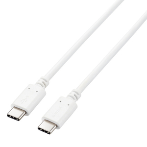 エレコム USB2．0ケーブル 2．0m(認証品、USB Type-C to USB Type-C) ホワイト U2C-CC5PC20NWH-イメージ1