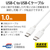 エレコム USB2．0ケーブル 2．0m(認証品、USB Type-C to USB Type-C) ホワイト U2C-CC5PC20NWH-イメージ2