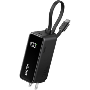 Anker モバイルバッテリー Anker Power Bank (30W, Fusion, Built-In USB-C ケーブル) ブラック A1636N11-イメージ1