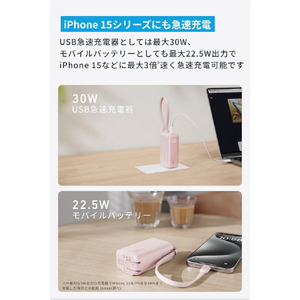 Anker モバイルバッテリー Anker Power Bank (30W, Fusion, Built-In USB-C ケーブル) ブラック A1636N11-イメージ4